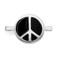 thumbnail image 4 of 925 Sterling Silver Stackable Expressions Polished Black Enameled Peace Sign Ring Size: 8; for Adults and Teens; for Women and Men, 4 of 5