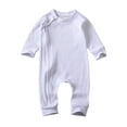 thumbnail image 4 of Gureui Newborn Baby Boy Girl Long Sleeve Rompers Knit Solid Jumpsuits Pajamas Footless Sleeper Coveralls Toddler Clothes, 4 of 9