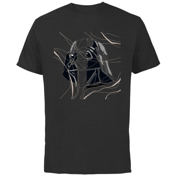 Star Wars Darth Vader Helmet in Windswept Lines - Short Sleeve Cotton T-Shirt for Adults - Customized-Black