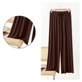 thumbnail image 5 of Chbgutlmr Pajamas Pants for Women Elastic Waist Wide Leg Drawstring Pleated Lounge Pants Casual Loose Comfy Homewear Pants, 5 of 5