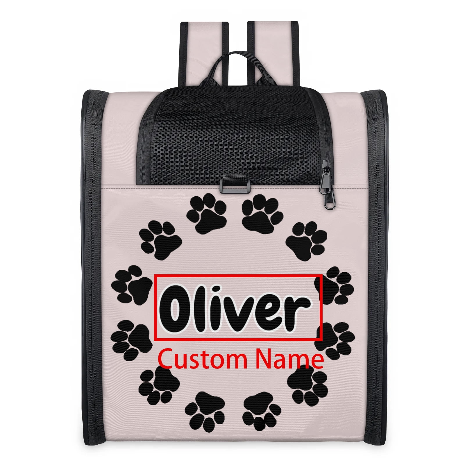 Custom Name Cat Carrier Backpack,Peresonalized Pet Backpack for Small Dogs & Cats Under 13lbs,Ventilated Pet Backpack Bag for Camping Biking Hiking Travel