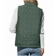 thumbnail image 7 of Nfurl Ladies Outerwear Vest with Pockets Trendy Winter Solid Color Zip up Puffer Vests for Women Dressy Casual Quilted Puffy Sleeveless Jacket Green M, 7 of 7