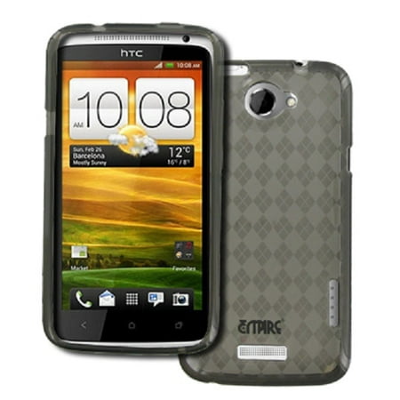 - Empire Smoke Diamond Pattern Flexible Poly Skin Case for HTC One X+