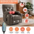 thumbnail image 4 of Triple Motor Power Lift Recliner with Massage and Heat, Electric Recliner Chair for Elderly, Adjustable Headrest, Infinite Position, Cup Holders, USB Ports, Brown, 4 of 11