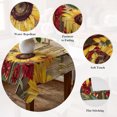 thumbnail image 5 of Sunflower Brown Wooden Table Cloth Waterproof Tablecloths, Vintage Flowers Butterfly Tablecloth Dining Table Cover for Kitchen Party Tabletop Outdoor, Rectangle Tablecloth 60x84 Inch, 5 of 9