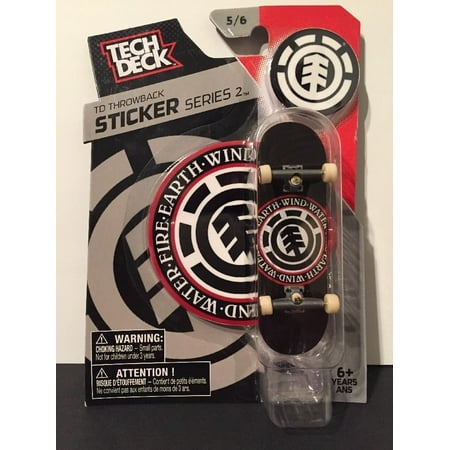 2016 Tech Deck TS Throwback Sticker Series 2 [5/6] - Element EARTH, WIND, WATER, FIRE - Finger Skateboard with Display Stand, Tech Deck By Spin Master Ship from