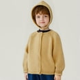 thumbnail image 4 of AINIYS Little Sweaters Kids Boys Girls Cardigan Sweatshirt Button Up Knit Solid Long Sleeve Crewneck Jacket Fall Tops Yellow 3 Years, 4 of 5
