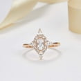 thumbnail image 5 of HeartsAndYou 1ct Oval Cut Moissanite Accent Cluster Halo Engagement Ring for Women 18k Rose Gold Over Silver, 5 of 7