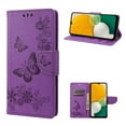 thumbnail image 1 of SaniMore for Samsung Galaxy A54 5G Case with Wrist Strap, Butterfly Embossed Magnetic Card Slot & Cash Bag Shockproof PU Leather Flip Folding Wallet Kickstand for Samsung A54 5G, Purple, 1 of 7