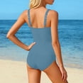 thumbnail image 3 of SGMVNU Girl Swimsuits Color Block Full Coverage Bathing Suit Adjustable Straps Padded Beach Swimwear, Size 7-8 Years, zb1-Light Blue, 3 of 5