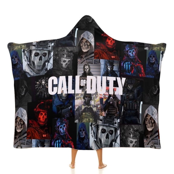 Call Of Duty Ghost Cloak Hooded Blankets Soft Wearable Blanket Cozy Plush Warm Blanket Wrap Blanket