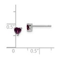 thumbnail image 2 of White Sterling Silver Earring Stud (06) June Women'S Rhodolite Garnet Heart Purple 4.5 mm, 2 of 2