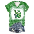 thumbnail image 1 of Hauts d'Été pour Femmes 2024 à Moins de 10 $! Mode Oversize T-shirt Imprimé à Manches Courtes de la Saint-Patrick Col Rond Haut à Manches Courtes Haut à Manches Courtes Col en V Chemise Cadeau pour Femmes en Solde, 1 of 2