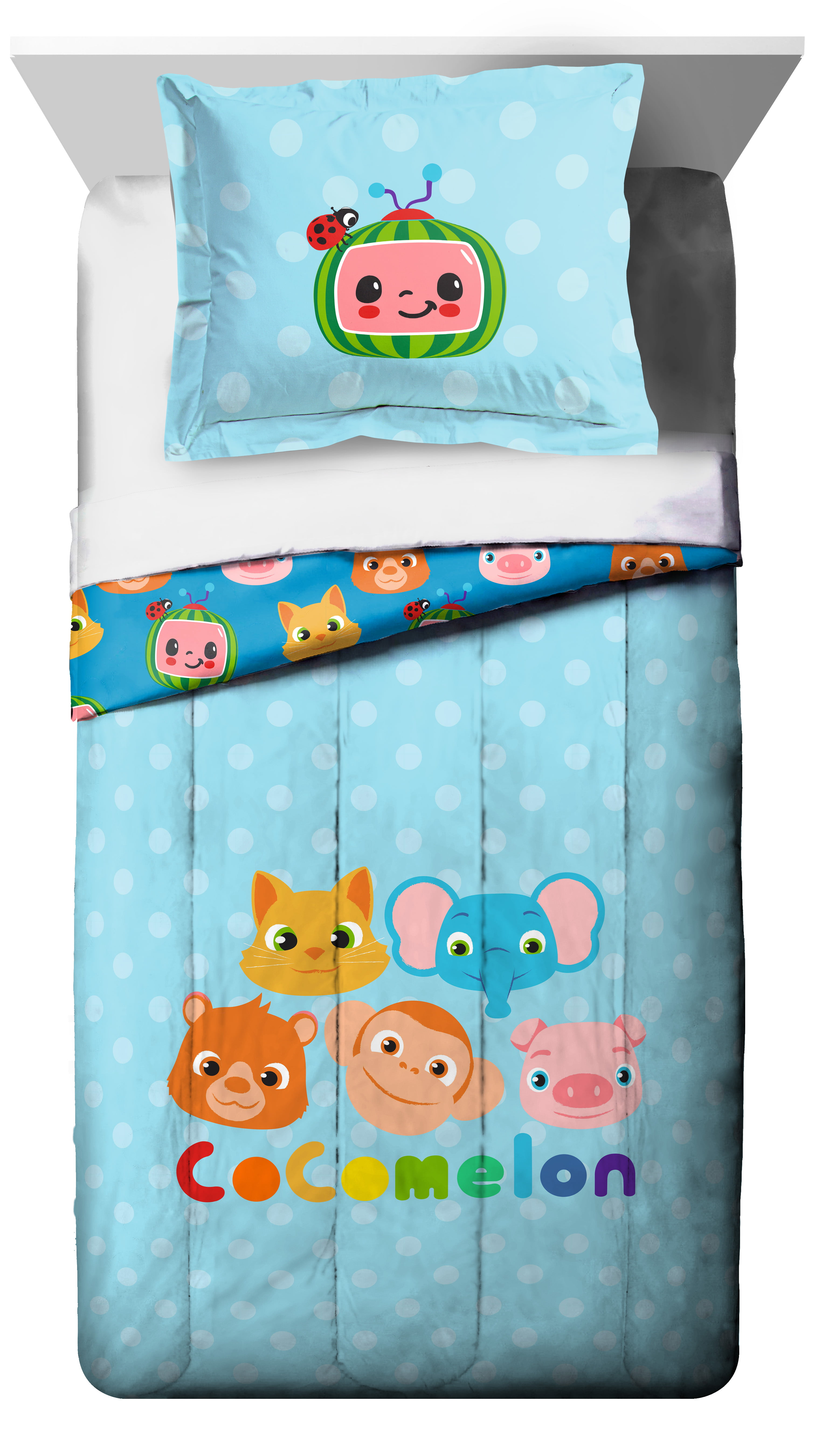 Girls Cat 2PC Twin Bed Set Kitty Reversible Comforter 1 Pillow Sham OR Sheet Set 