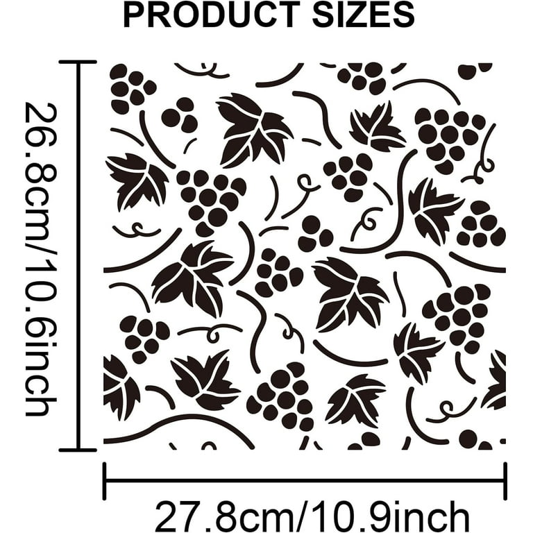Grape Vine Stencil Grape Stencil 11.8×11.8inch Hanging Grape and Leaves Pattern with Paint Brush Grapevine Rustic Decor Stencil for Painting on Wood Canvas Wall DIY Art Crafts - Walmart.com grape-vine-stencil-grape-stencil-11-8-11-8inch-hanging-grape-and-leaves-pattern-with-paint-brush-grapevine-rustic-decor-stencil-for-painting-on-wood-canvas-wall-diy-art-crafts-walmart-com