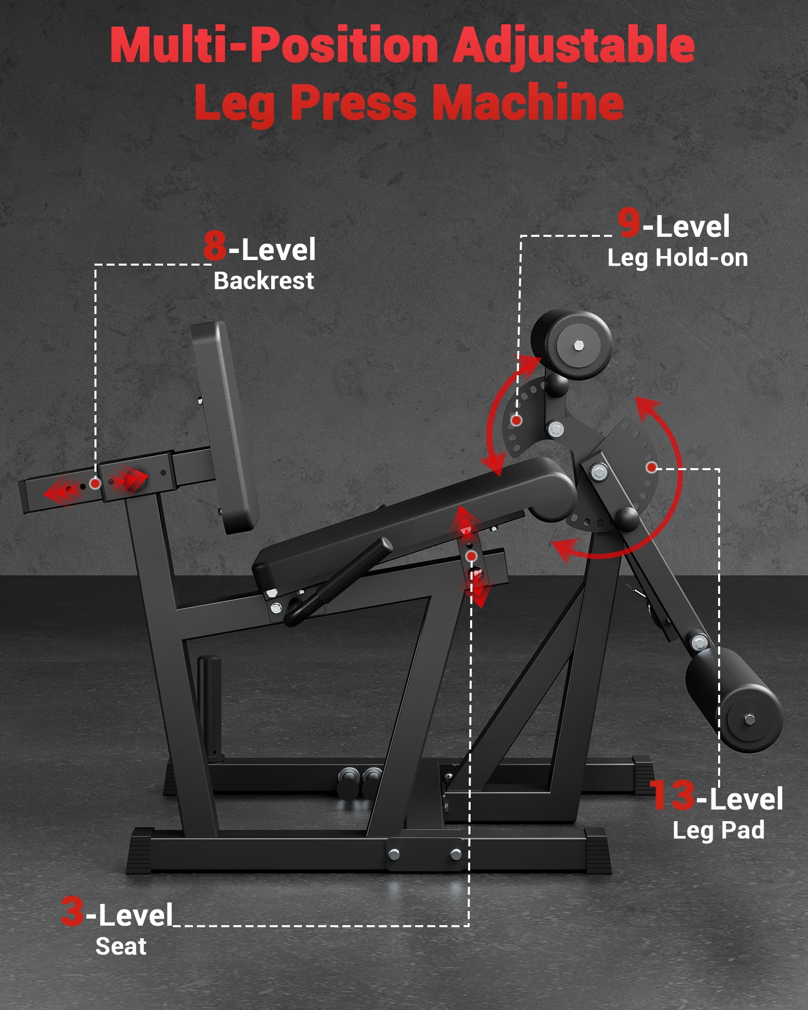 Leg Extension and Curl Machine for Home Gym, 700LB Adjustable Leg Curl Machine for Lower Body Workouts, Seated Leg Workout Equipment Compatible with 1'' and 2'' Weight Plates