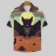 thumbnail image 2 of Bat Male Retro Print Casual Shirts Hawaiian Short-Sleeve Graphic, 2 of 6