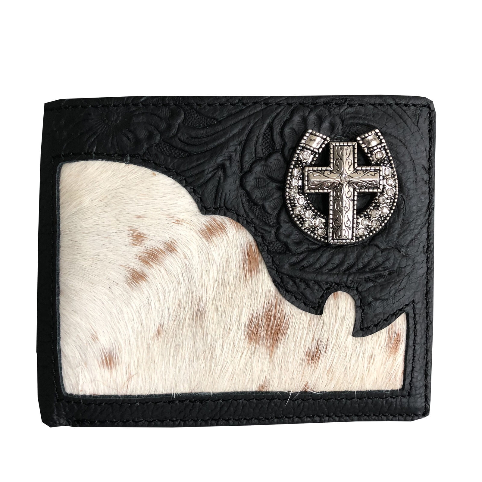 Janhooya - Mens Western Cowboy Wallet Genuine Leather Short Bifold Wallet for Men Cross ...