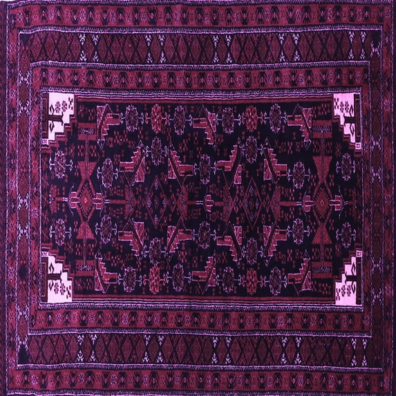 Ahgly Company Indoor Square Persian Purple Traditional Area Rugs, 8' Square