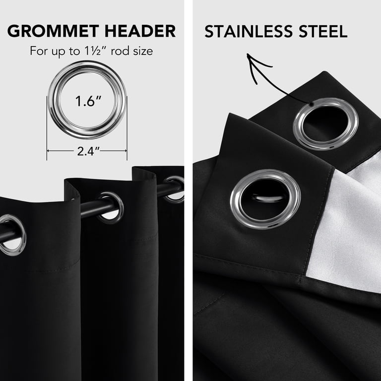 Deconovo Blackout Curtains with Silver Lining Back for Living Room