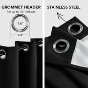 Deconovo Blackout Curtains with Silver Lining Back for Living Room 52x63 inch Black Set of 2 Panels