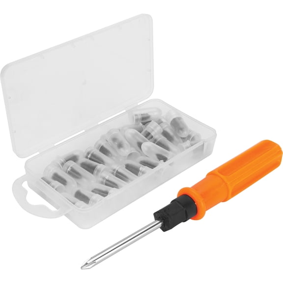 Performance Tool W7920 30 Pc. Screw-in Tire Plug Kit with Screwdriver - Roadside Emergencies, Patch Kit, Tire Fix, Roadside Emergencies, Repair Screws, Phillips/Slotted