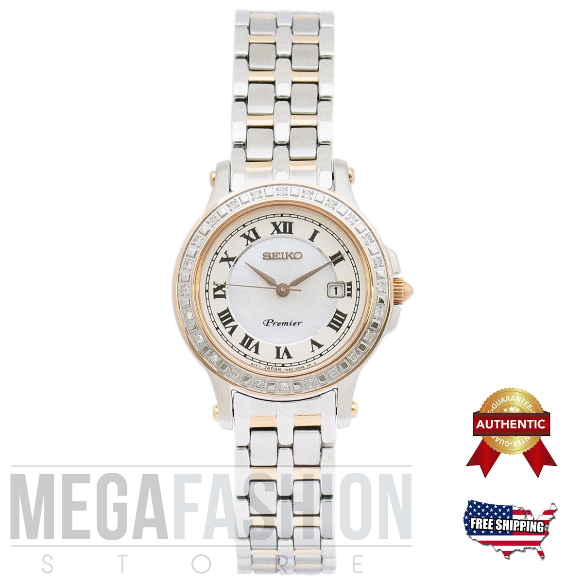 Seiko Women's WOMEN?S PREMIER MOTHER OF PERAL DIAL WITH DIAMOND TWO TONE STAINLESS WATCH - Walmart.com