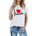 thumbnail image 1 of AQUARIVE T-Shirts à Manches Courtes pour Femmes, Impression Tendance, Col Rond, Coton Confortable, Été, Décontracté, Blanc P, 1 of 5