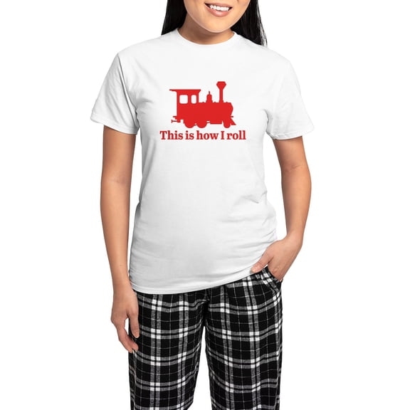 CafePress - This Is How I Roll Women's Light Pajamas - Women's Short Sleeve Print T-Shirt and Pants Light Cotton Pajama Set
