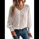 thumbnail image 2 of Camisas de Larga para Mujer, Blusas Informales Holgadas de con Cuello en V y Mangas Farol. L, 2 of 10
