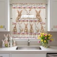 thumbnail image 2 of Easter Rabbit Swag Curtains Valance & Tier Set, Watercolor Basket Eggs Floral Linen Texture 3 Pcs Set Kitchen Swag Valances and Tiers 24 Inch Length Rod Pocket Curtain Drapes for Bedroom, 2 of 9