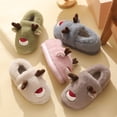 thumbnail image 4 of Zapatos de algodón de alce otoño e invierno hogar interior antideslizante cálido dibujos animados niños zapatos de algodón para padres e hijos bolsa de pareja de Navidad zapatos de algodón de tacón, 4 of 5