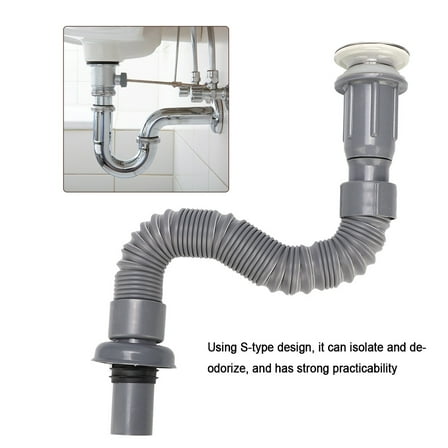 Cergrey Bathroom Drain Pipe,Drain Pipe,Bathroom Universal Wash Basin Sink Drain Pipe S-Tube Down Waste Pipe Plumbing Accessories