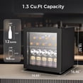 thumbnail image 4 of Kndko Mini Beverage Refrigerator - 48 Can Mini Fridge with Digital Temperature Control, LED Light, Reversible Door, Perfect for Home, Office, Bar, and Game Room - 1.3 Cu.Ft, Black, 4 of 4
