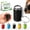 BLACK, variant on Mini Coin Storage Keychain 2-in-1 Metal Portable Holder Quarters Bank Insert Small Change Jar Purse with Snap Closure