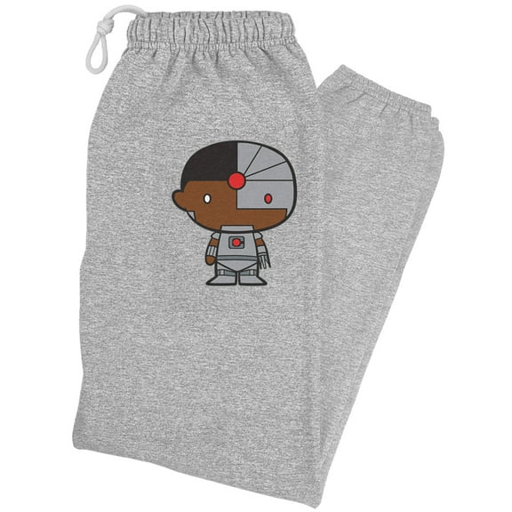 Justice League Cyborg Cute Chibi Character Unisex Jogger Sweatpants for Men and Women, Athletic Heather, Small