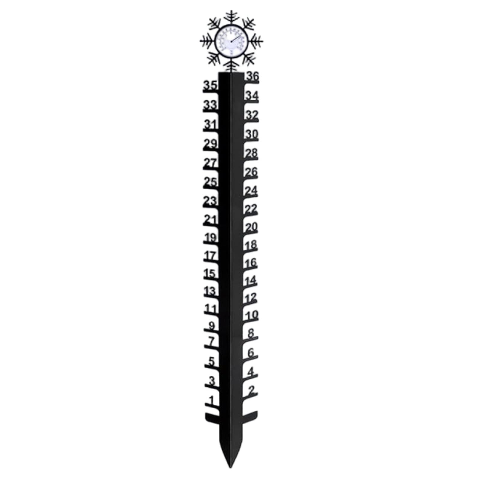 Outdoor Snow Gauge 36in Snow Measuring Stick Snowfalls Gauge with Thermometer for Yard Decorations Garden Rain Gauge