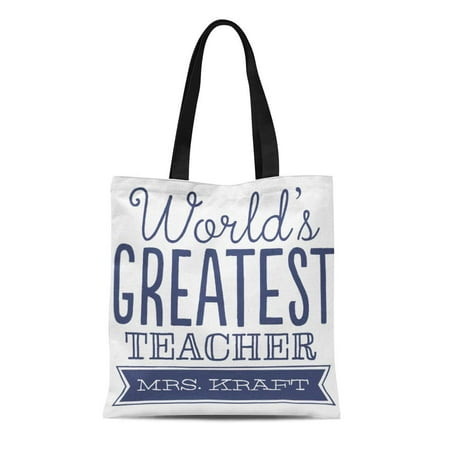 ASHLEIGH Canvas Tote Bag School World Best Teacher Tote Appreciation Favorite Reusable Handbag Shoulder Grocery Shopping
