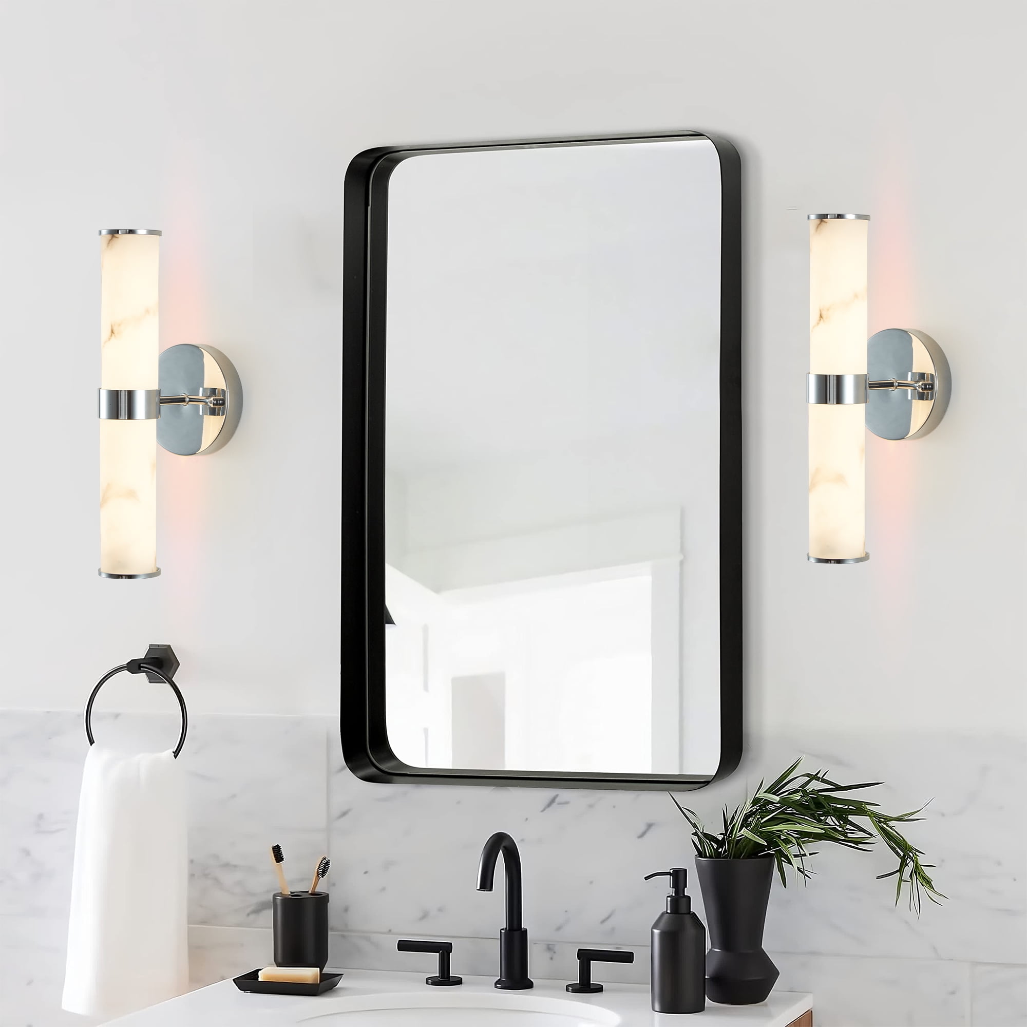 Efdelf Modern Energy Efficient LED Chrome Wall Sconces 2 Count