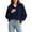 Dark Blue, variant on Women's Long Sleeve Henley Fall Sweater, Turtle Neck Business Casual Sweater Tops, Trendy Work Travel Wear