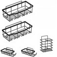 thumbnail image 2 of Premium Stainless Steel Shower Enclosure Non Perforated Bathroom Shelf Shower Rack Sticky Shower Box 5 Pack Black Stainless Steel Bath Organizer Bathroom Storage and Home Decoration, 2 of 8