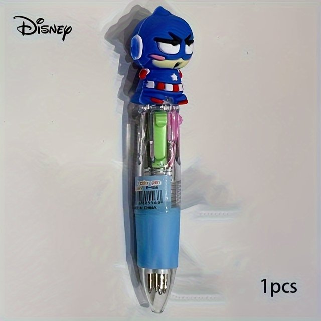 Superhero 4-Color Ballpoint Pen Set: Spider-Man, Iron Man & Captain America Designs - Non-Toxic, Retractable, Bold Point - Perfect For Fans 14+ - UME Brand