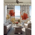 thumbnail image 3 of Retro Floral Black Out Curtains 84 Inch Long for Living Room, Red Yellow Tulips Barm Doors Farmhouse Wooden Blackout Curtain Shade Thermal Insulated Window Curtains Grommet Drapes 42"x84" 2 Panels, 3 of 8