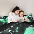 thumbnail image 5 of Castle Fairy Gradient Butterfly 3 Pieces Queen Comforter Set for Adults Female Men,Black Green Ultra Soft Bedding Sets,Chic Floral Flowers Bedding Comforter Set Breathable,Ultra Soft Home Decor, 5 of 8