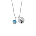 thumbnail image 2 of Delight Jewelry Silvertone Hot Blue Giraffe Print Spinner Silvertone Script Initial Disc - & - Charm Necklace, 20"+3", 2 of 4