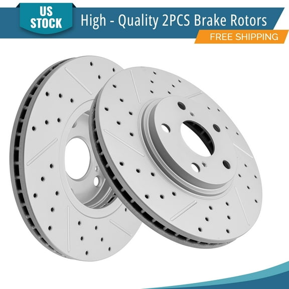 YXPCARS 2PCS Front Brake Rotors (980159LR), Drilled & Slotted Disc Rotors Kit for 2001-2004 2005 2006 2007 Toyota Highlander