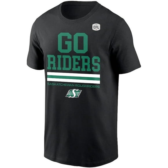 CFL Saskatchewan Roughriders Go Riders Black Large T-Shirt