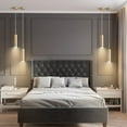 thumbnail image 3 of KCO Lighting 3 Pack Industrial Gold LED Long Tube Pendant Light, Mid Century Modern Bushed Brass Mini Cylinder Hanging Ceiling Light Fixtures, 3 of 9