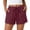 #0318-Wine, variant on Favoffer Shorts for Women Linen Blend Lace Elastic Waist Drawstring Summer Beach Shorts with Pockets Casual Loungewear