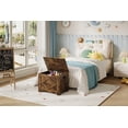thumbnail image 4 of 23.6 Inch Storage Bench, Wooden Toy Chest with Safety Hinge, Multi Functional Entryway and Living Room Storage, Easy Assembly, Frosted White Washed Gray Retro Color, 4 of 8